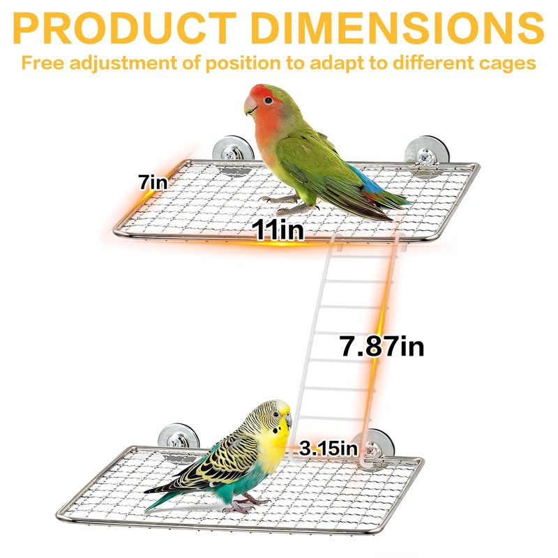 3 Pcs Bird Perch Platform Stainless Steel Birds Perches with