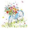 Servietten Blumen 20 Napkins Bicycle with Flower Basket Flowers Spring