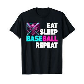 Eat Sleep Baseball Repeat Ice Cream Dripping Drip Baseball T-Shirt