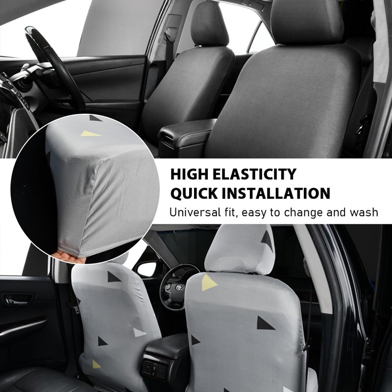 NYTKL 2 PCS Car Seat Covers, Breathable Elastic Fabric Automotive