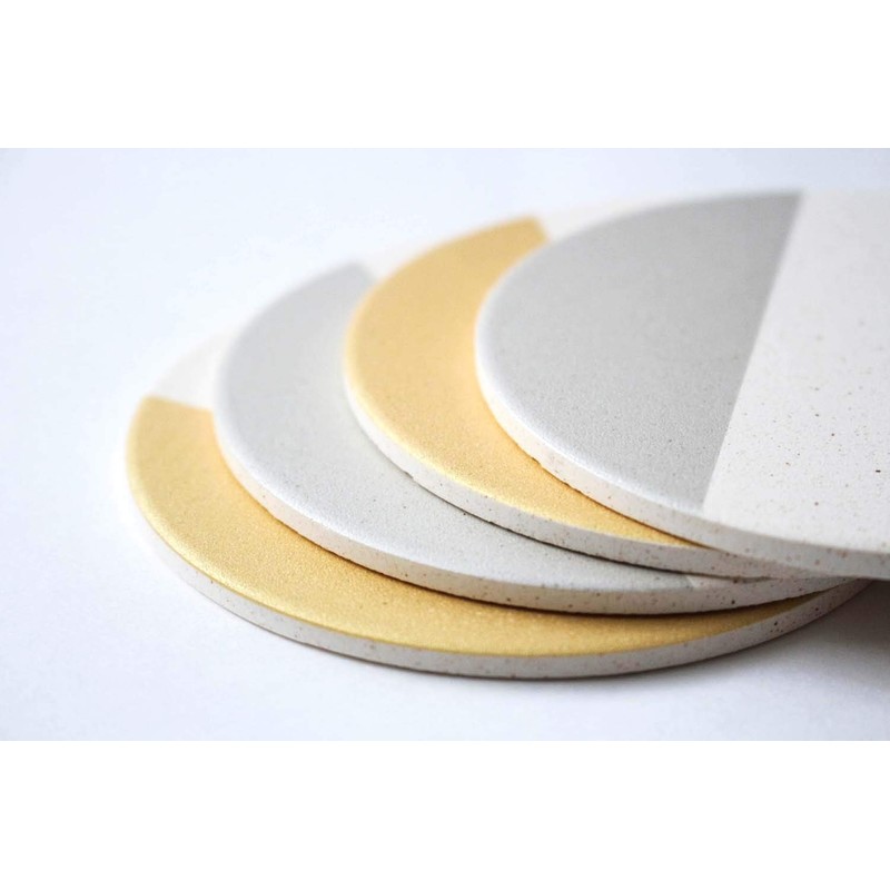 &NE NRS-034-GN Ceramic Diatomaceous Earth Coaster Silver