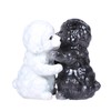 Hugging Maltese Puppy Magnetic Ceramic Salt and Pepper Shakers Set