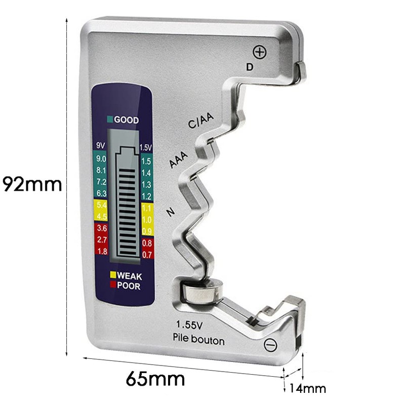 Mesee Universal Battery Tester with LCD Display, Multi Purpose Digital