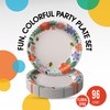 Party Solids Floral Spring Paper Plates Disposable Heavy Duty 8.5