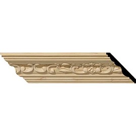 Ekena Millwork SAMPLE-MLD03X03X05MEMA Medway Carved Wood Crown Maple Moulding Samples