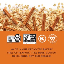 88 Acres Granola Bars | Gluten Free, Nut-Free Oat and Seed Snack Bar | Vegan & Non GMO | 6 Pack (Cinnamon Maple)