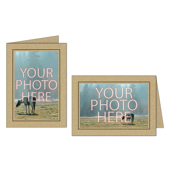 Photographer's Edge, Photo Insert Card, Kraft with Black Border, Set of 10 for 4x6 Photos