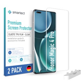 smartect TPU Screen Protector [Pack of 2, Clear] Compatible with Honor Magic 4 Pro, Covers the Whole Display, Screen Protector, Bubble-Free, Screen Protector Anti Fingerprint