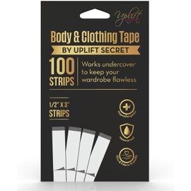 Cinta de ropa de moda de doble cara - Cinta transparente para ropa, cuerpo y todos los tonos de piel (100 tiras)