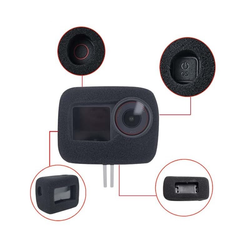 Sports Camera Wind Hood for Dji Action5Pro/4/3 Noise Canceling Sponge