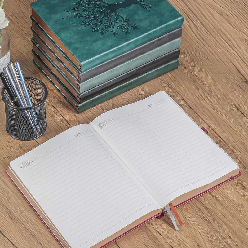 Thick Lined Journal Notebook with Pen, 360 Pages 100gsm Paper,