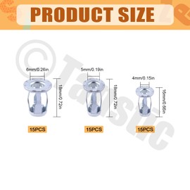 Tanstic 45Pcs M4 M5 M6 Petal Nuts Jack Nuts Expansion Petal Nut Threaded Insert Petal Nuts for Hollow Wall Iron Skin