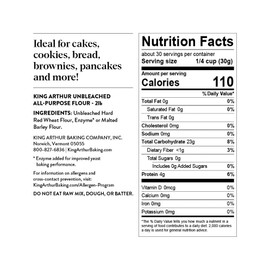 King Arthur King Arthur, 100% Organic All-Purpose Flour Unbleached, Non-GMO Project Verified, No Preservatives, 2 Pounds