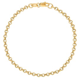 Ritastephens 10k Solid Yellow Gold Rolo Chain Ankle Anklet 11 Inches