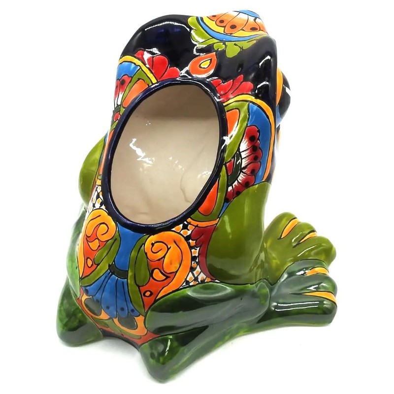 Talavera Pottery Store Frog Planter Large Eyes Hand Painted Indoor