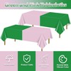PTECDROTS 4Pcs Pink and Green Tablecloths Rectangular Plastic Table Covers