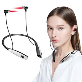 2-in-1 Nose & Ear Wellness Device, Red Light Support for Ear Comfort, Neck Hanging Design, with 3 Sets of Ear Canal Silicone Covers and 1 Set of Nasal Silicone Sleeve