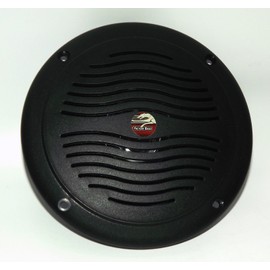 5" Black Dual Cone Waterproof Marine Speaker - Round Integral Grill Spa RV Boat