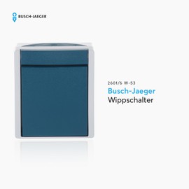 Busch-Jaeger 2601/6W-53 Rocker Switch (Toggle Switch), 2601/6W-53