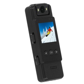 Portable Body Worn Camera, 1080P HD 180° Rotatable Lens Clear Image Body WiFi Camera Motion Detection Secure Attachment for Officers for Meeting Record (Black)