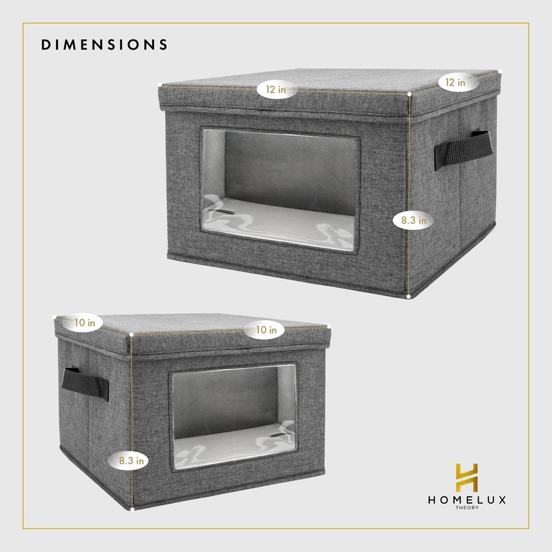 HOMELUX THEORY Hard Shell China Storage Containers for Dishes, 2pcs