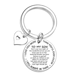 Mum Dad Inspirational Son Keychain - Graduation & Birthday Gift for Adult Son