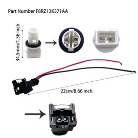 2 Pcs Headlight Side Marker Light Socket Connectors and Pigtail Wiring Harness Compatible with Ford F-350 F-250 F-450 F-550 Super Duty Replaces Part Number F8RZ13K371AA