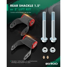 Rear Suspension Lift Rear Shackle 1.5" or 2" Lift Kit