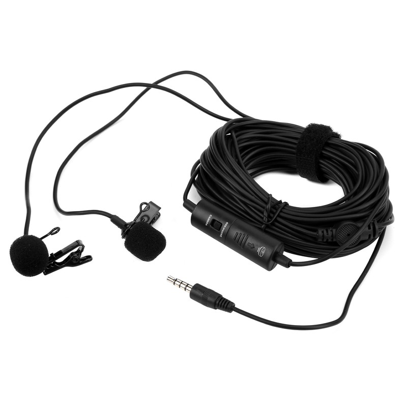 Lavalier Microphone Deep Noise Reduction Clip On Lapel Mic for