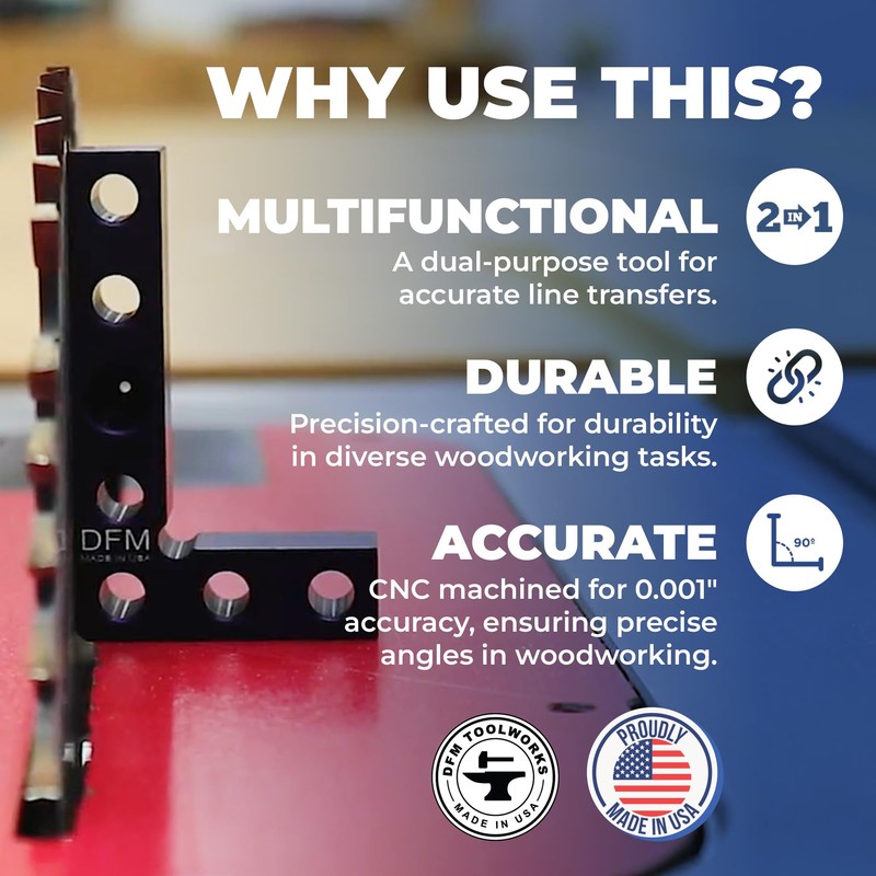DFM Tool Works Small Square and Center Finder - Mini