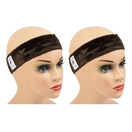 2 Pieces Adjustable Wig Grip Headbands Non-Slip Wigs Scarf Wig Grip Band to Hold Wig in Place (Dark Brown)
