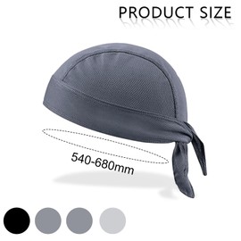 UILYNIU 4 Pcs Bandana for Men Skull Cap Anti-UV Head Protection Headband,Quick Dry Sports Bandana Cycling Skull Cap Sports Hiking Skating Cycling Climbing (UK, Alpha, M, L, dark gray,black, gray)