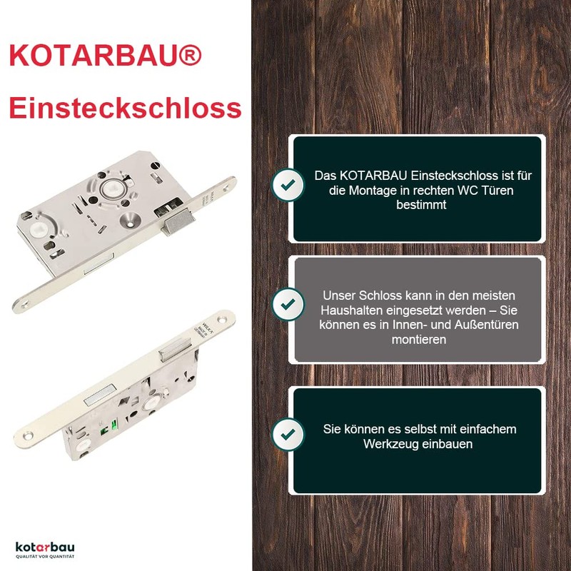 KOTARBAU® Toilet Mortice Lock 78 x 55 mm Door Lock