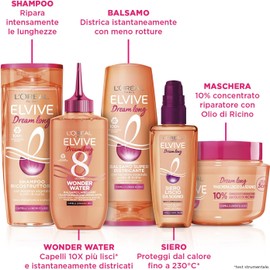 L'Oréal Paris Elvive Dream Long Complete Routine, Kit with Shampoo + Conditioner + Wonder Water + Mask + Heat Protectant Serum, Ideal for Long, Straight and Damaged Hair