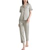 Sukany Womens Soft Silk Pajamas Set 2 Piece Button Up