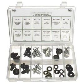 NEF Oil Drain Plug Assortment Kit, 33 Pieces with Plastic Storage Organizer