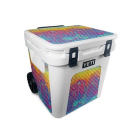 MightySkins Carbon Fiber Skin Compatible with Yeti Roadie 48 Wheeled Cooler - Paint Currents | Protective Durable Textured Carbon Fiber Finish | Easy to Apply and Change Style | Made in The USA