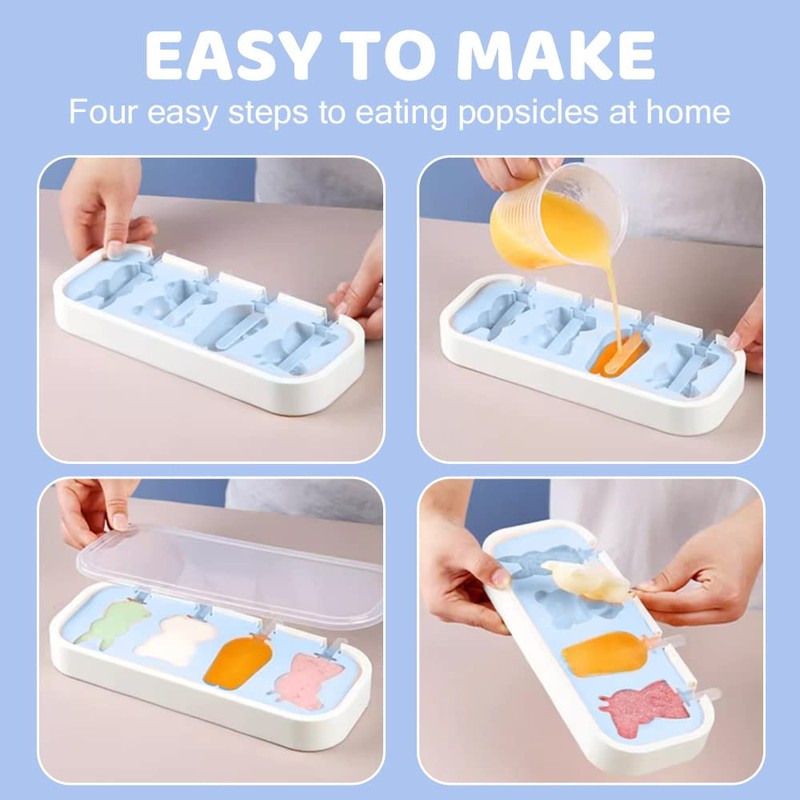 Popsicles Molds, Mini Popsicle Molds for Kids Baby Cute Shapes