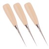 Eowpower 3 Pieces Wooden Handle Leather Drillable Stitching Sewing Awl
