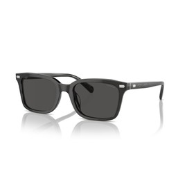 COACH Men's HC8398U Universal Fit Square Sunglasses, Transparent Dark Grey/Grey Solid, 54 mm