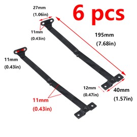 Antrader 6 Pcs Lid Folding Support Hinges,Lift Up Stay Hinge for Wooden Box Chest Cabinet Cupboard,Black Bronze,4.09"×0.43"(Folded Length*Width)