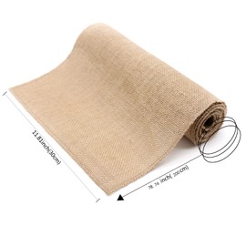 HCTX Jute Table Runner,30*200cm Hessian Roll, Burlap Fabric,Natural Rustic Table Runner for Coffee Table Decoration Wedding Party (1 Roll)