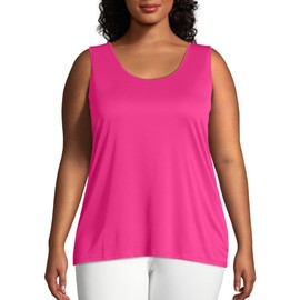 "JUST MY SIZE Womens Cool DRI Scoop-Neck Tank Top, 2X, Vivid Fuchsia"
