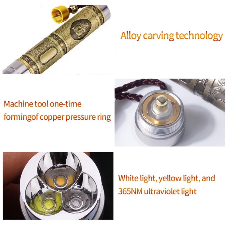 YZYOE Rechargeable Three LEDs Expert Jade Appraisal Flashlight,Jewelry Appraisal Gemstones
