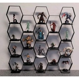 D&D Miniature Display Rack - 3d Printed - ANY COLOR - Holds 18 figures dnd