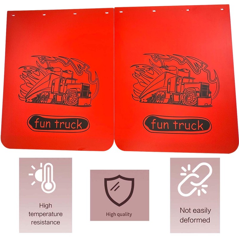 BST BSSP Universal Red Mud Flaps for Semi Trucks, 24''X30''