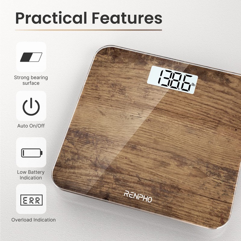 RENPHO Digital Bathroom Scale, Highly Accurate Body Weight Scale with