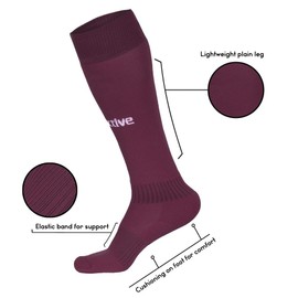 Grip Active Football Long Socks (Large/UK9-12/EU 43-47, Maroon)