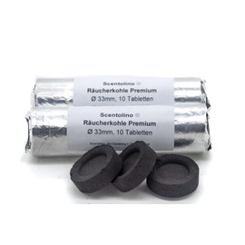 Scentolino Incense Charcoal Tablets Premium 2 Rolls Diameter 33 mm