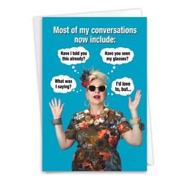 Nobleworks 1 Funny Birthday Greeting Card with Envelope Bday My Conversations  - NobleWorks